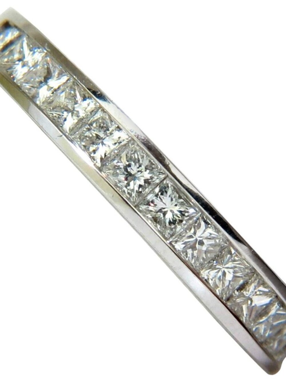 .70CT CLASSIC PRINCESS CUT NATURAL DIAMONDS BAND RING 14KT GOLD*